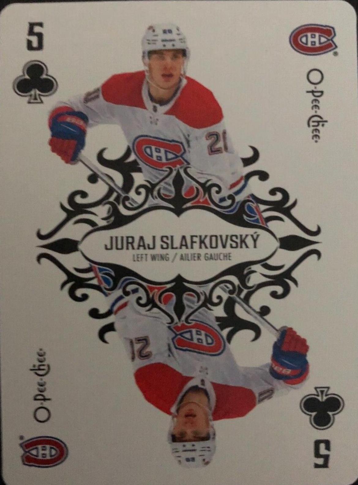 Juraj Slafkovsky #5-CLUBS Hockey Cards 2023 O-Pee-Chee Playing Cards