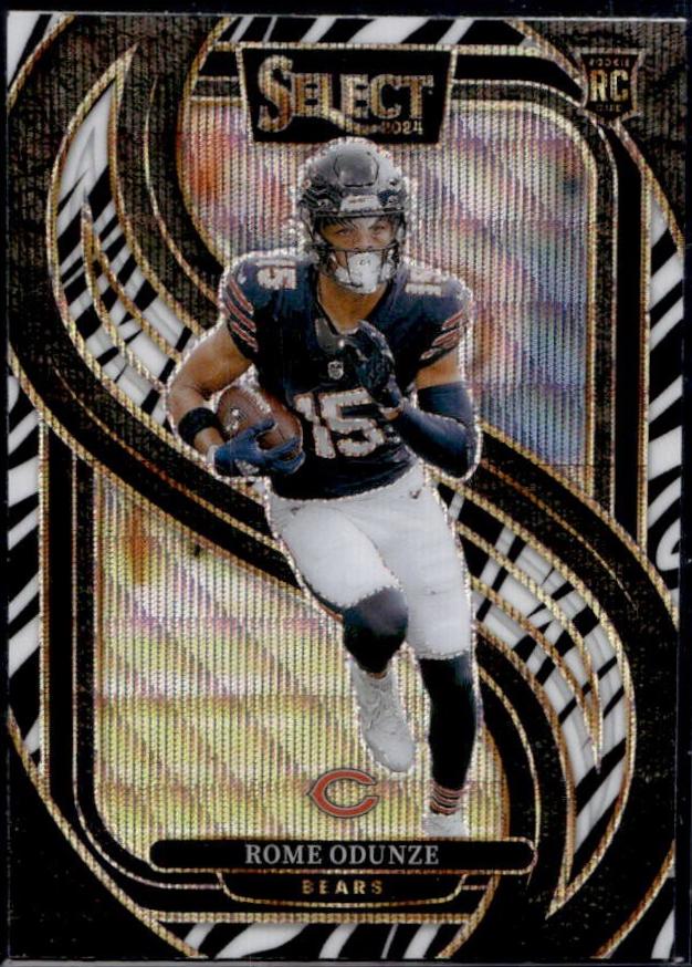 Rome Odunze [Zebra Prizm] #136 Prices | 2024 Panini Select