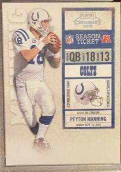 Peyton Manning #41 Football Cards 2010 Playoff Contenders
