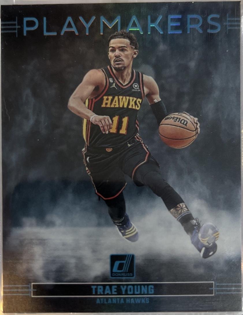 Trae Young #7 Basketball Cards 2023 Panini Donruss Playmakers