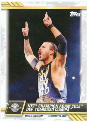 NXT Champion Adam Cole def. Tommaso Ciampa #4 Wrestling Cards 2021 Topps WWE NXT