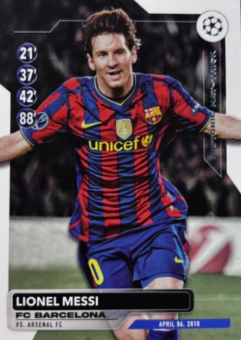 Lionel Messi #HH-10 Soccer Cards 2023 Topps UEFA Club Historic Hat Trick