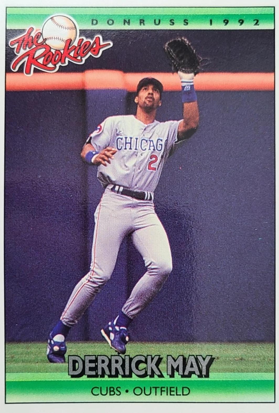 Derrick May #70 Baseball Cards 1992 Panini Donruss Rookies