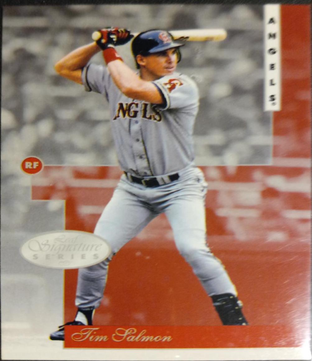 Tim Salmon #9 Baseball Cards 1996 Leaf Signature