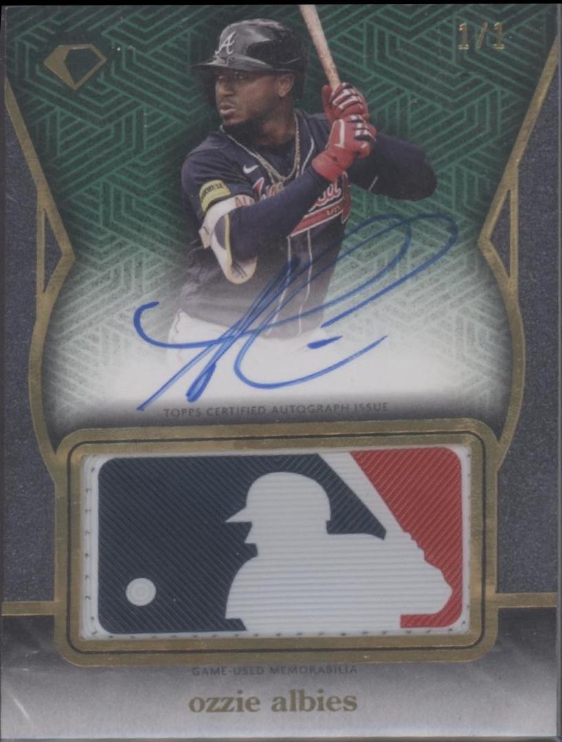 Ozzie Albies #MLBA-ALB Baseball Cards 2024 Topps Diamond Icons Autograph MLB Silhouetted Batter Logo Patch