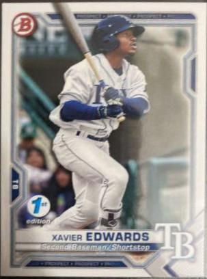 Xavier Edwards #BFE-101 Baseball Cards 2021 Bowman 1st Edition