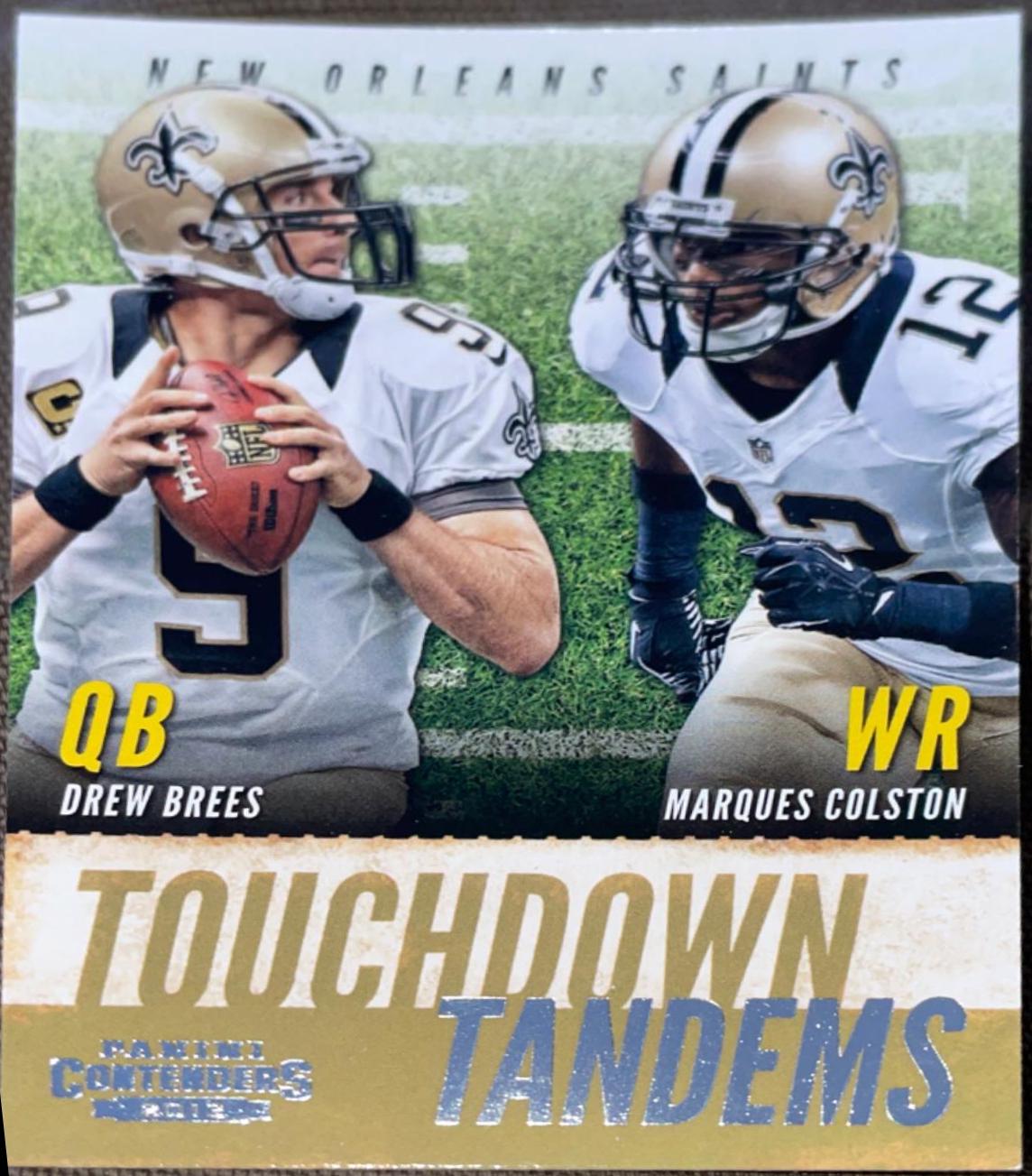 drew brees marques colston #7 Football Cards 2013 Panini Contenders Touchdown Tandems
