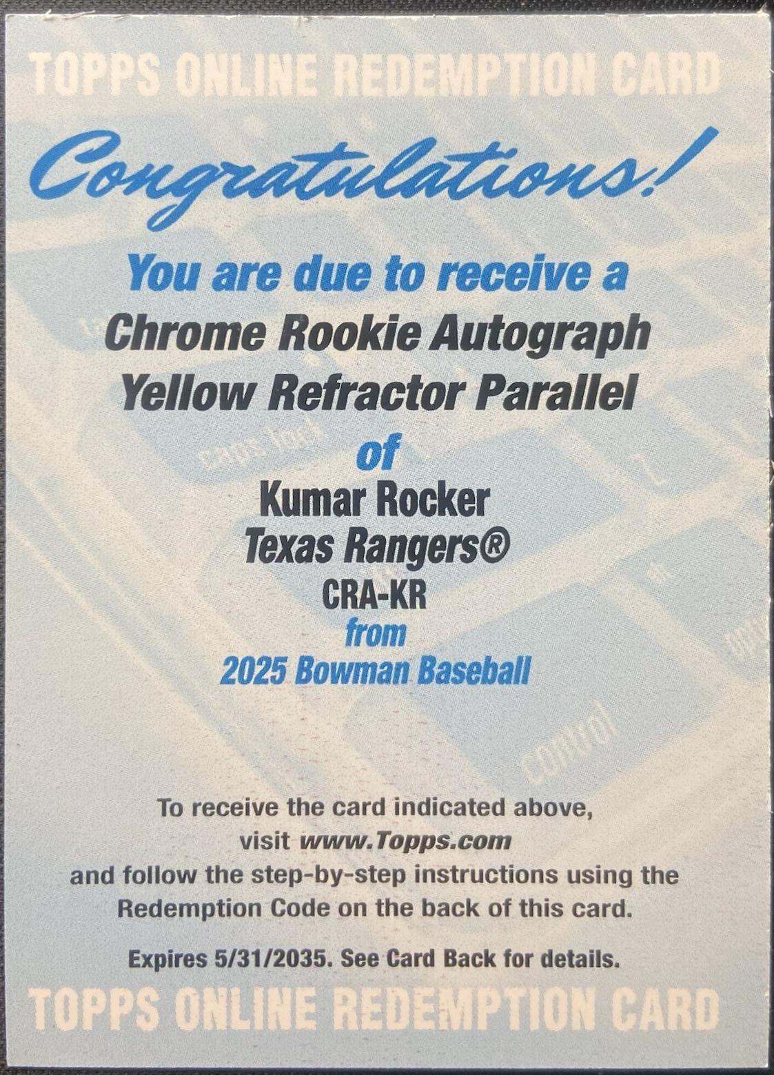 Kumar Rocker [Yellow] #CRA-KR