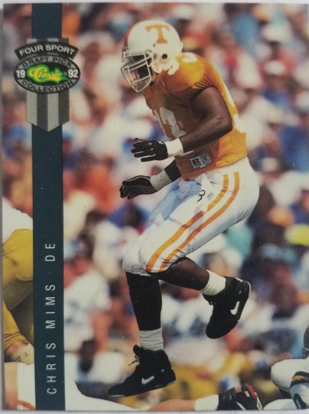 Chris Mims #83 Football Cards 1992 Classic 4 Sport