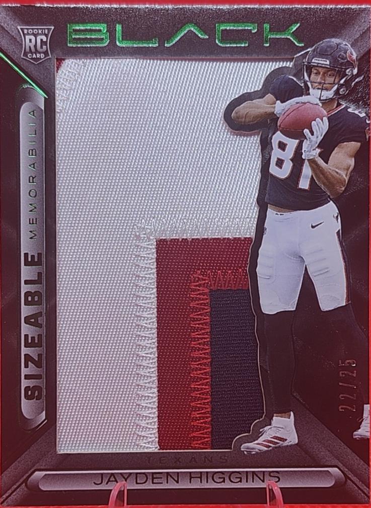 Jayden Higgins #27 2025 Panini Black Football Sizeable Rookie Memorabilia