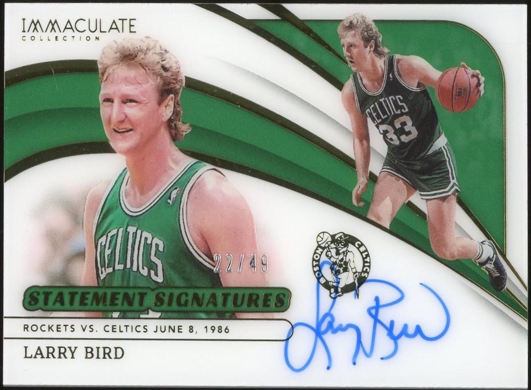 Larry Bird #14 Basketball Cards 2023 Panini Immaculate Statement Signatures