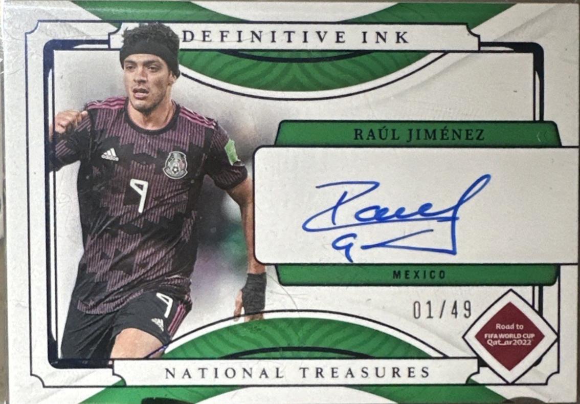 Raul Jimenez #DI-RJ Soccer Cards 2022 Panini National Treasures FIFA Road to World Cup Definitive Ink