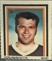 Don Marcotte #27 Hockey Cards 1972 Sargent Promotions Stamps