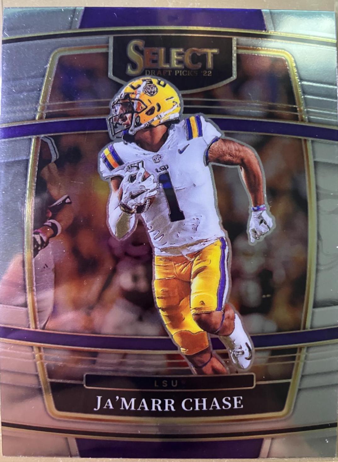 Ja'Marr Chase #82 Football Cards 2022 Panini Select Draft Picks