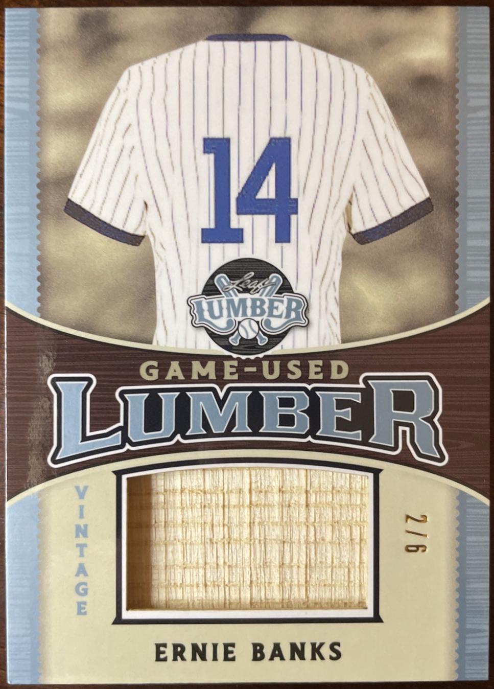 Ernie Banks #GUV-4 2024 Leaf Lumber Game Used Vintage Baseball