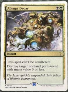 Abrupt Decay