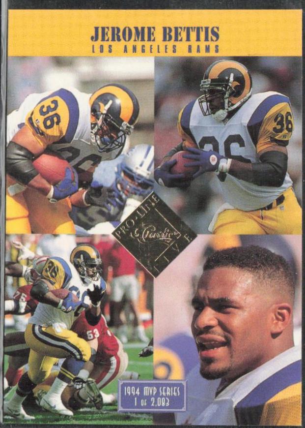 Jerome Bettis #M.V.P. 24 Football Cards 1994 Pro Line Live MVP Sweepstakes