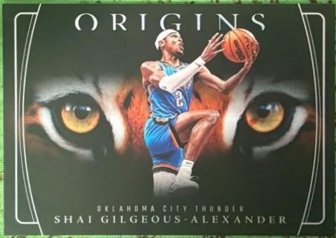 Shai Gilgeous-Alexander #5 Basketball Cards 2024 Panini Origins Tiger Eyes