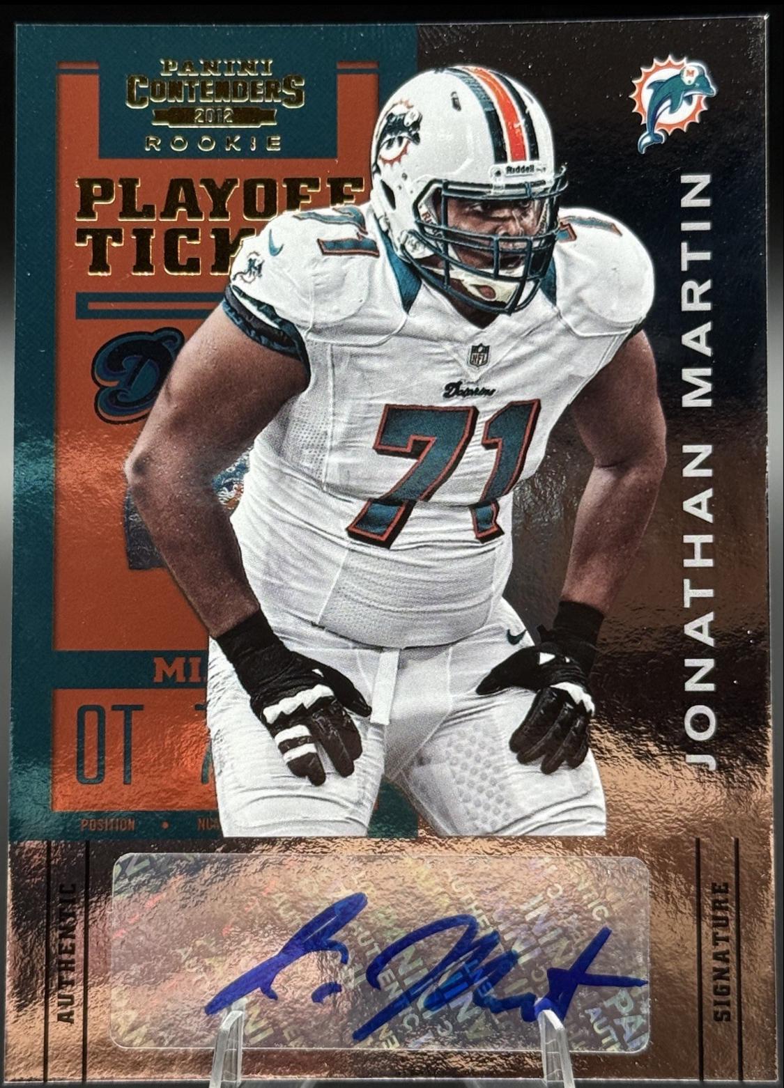 Jonathan Martin [Bent Over Autograph Playoff Ticket] #148