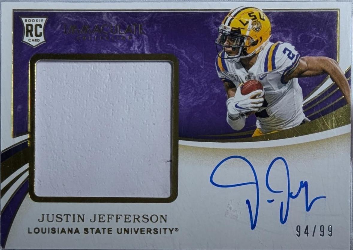 Justin Jefferson #107 Football Cards 2020 Panini Immaculate Collegiate
