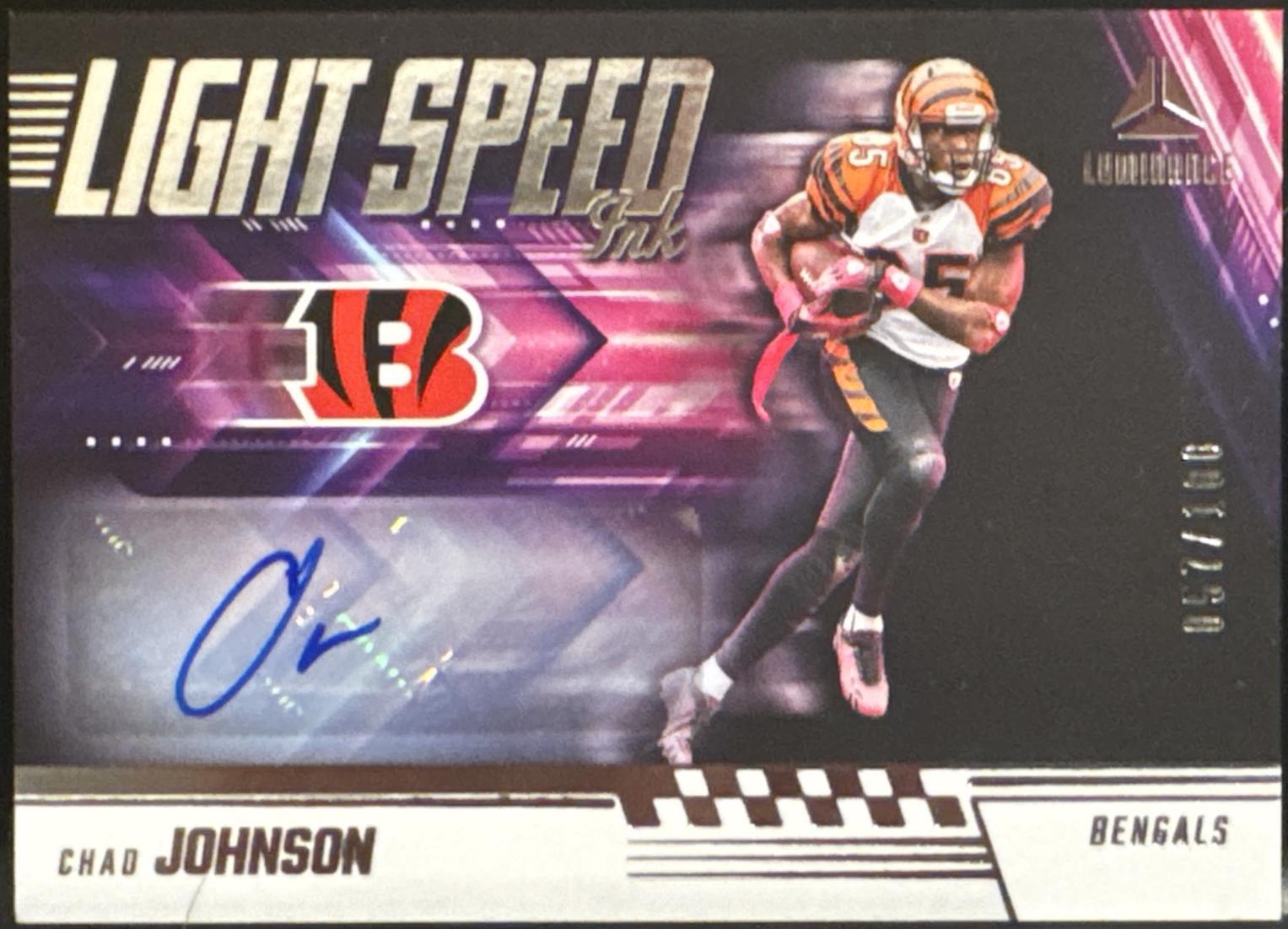 Chad Johnson #LSI-CJN Football Cards 2024 Panini Luminance Light Speed Ink