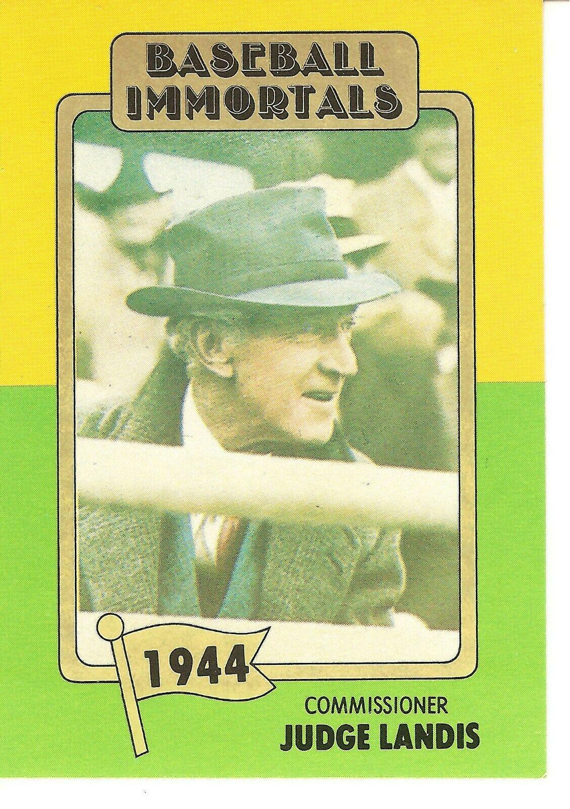 Judge Landis #28 Baseball Cards 1980 Baseball Immortals