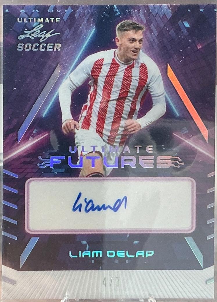 Liam Delap #F-LD1 2022 Leaf Ultimate Futures Autograph Soccer