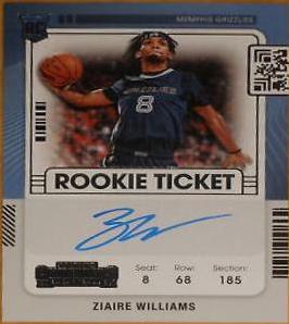 Ziaire Williams #CA-ZWL 2022-23 Panini Contenders Basketball Contenders Autographs