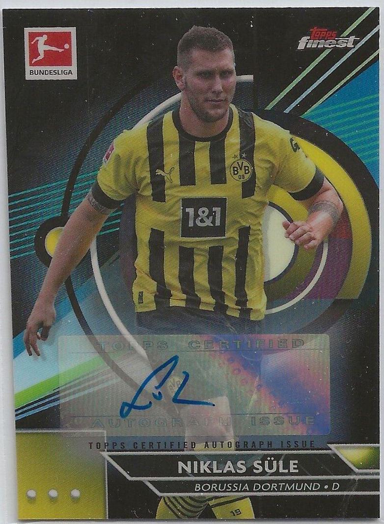 Niklas Sule #BCA-NS Soccer Cards 2022 Topps Finest Bundesliga Autographs