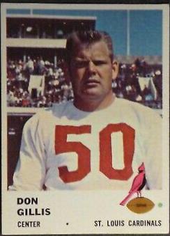 Don Gillis #25 Football Cards 1961 Fleer