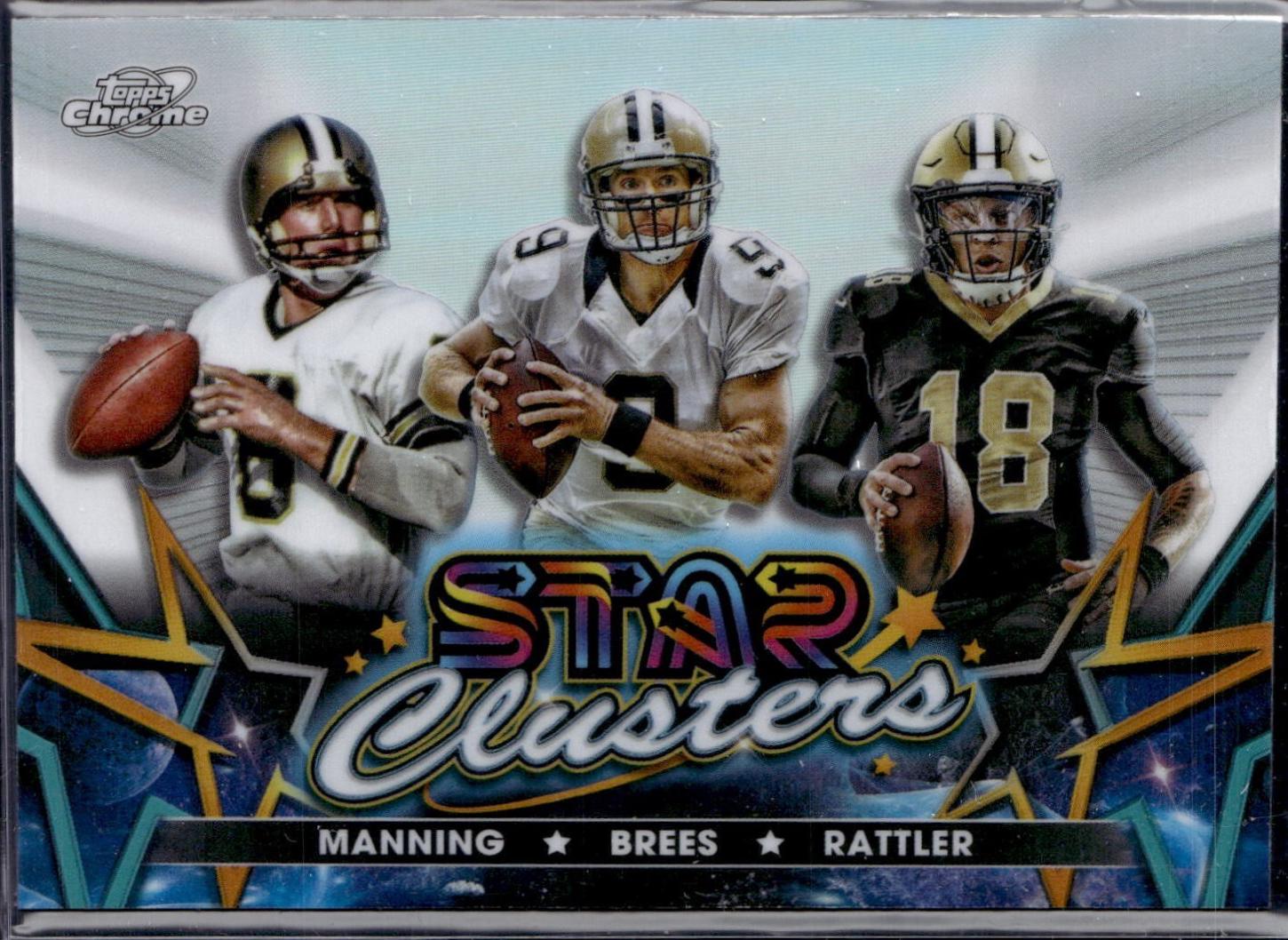 Spencer Rattler / Drew Brees / Archie Manning #SCL-4 Football Cards 2024 Topps Cosmic Chrome Star Clusters