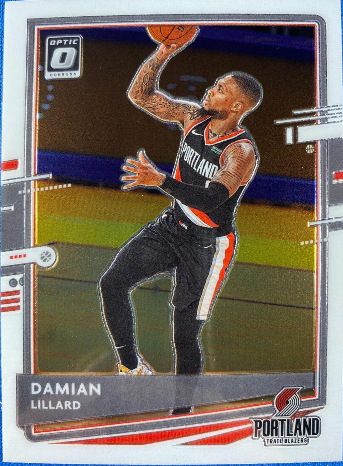 Damian Lillard #144 Basketball Cards 2020 Panini Donruss Optic