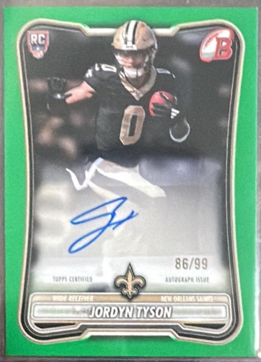 Jordyn Tyson #BPRA-JT 2026 Bowman Paper Rookie Autograph NFL