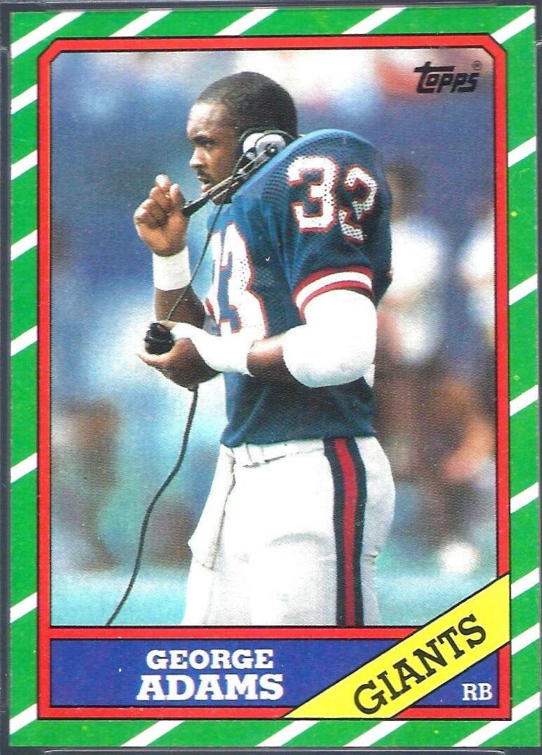George Adams #140 Football Cards 1986 Topps