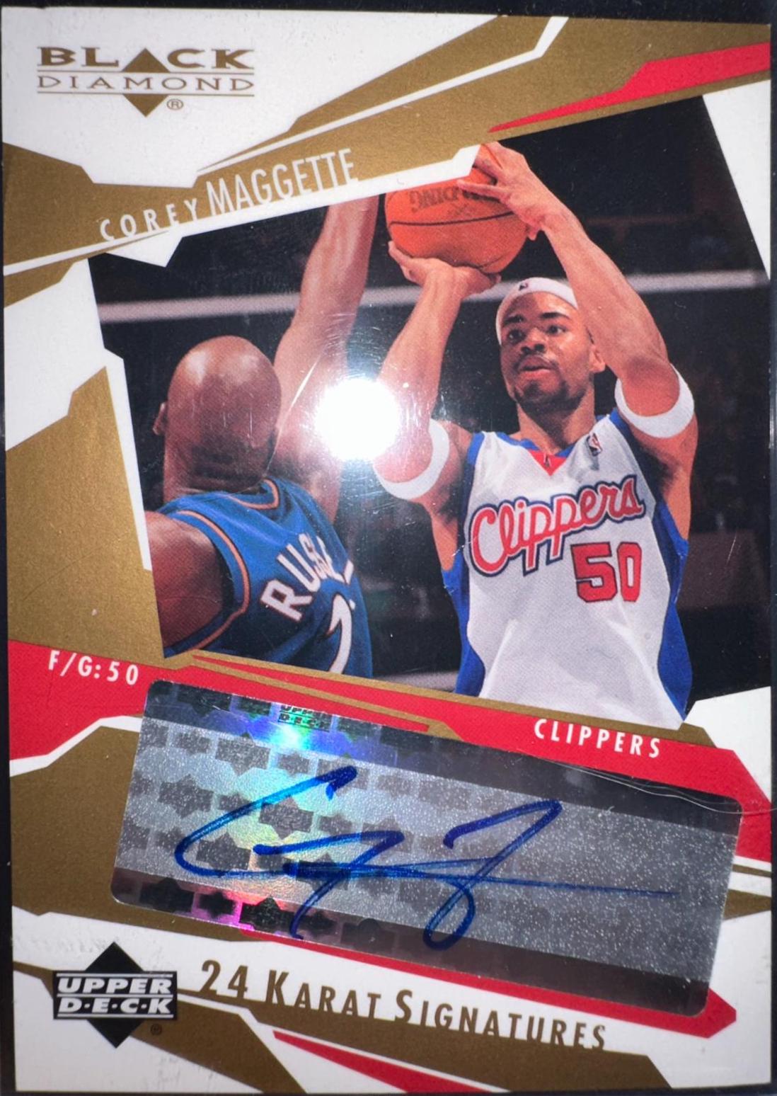Corey Maggette #CM Basketball Cards 2003 Upper Deck Black Diamond 24 Karat Signatures