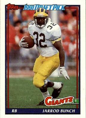 Jarrod Bunch #36 Football Cards 1991 Topps