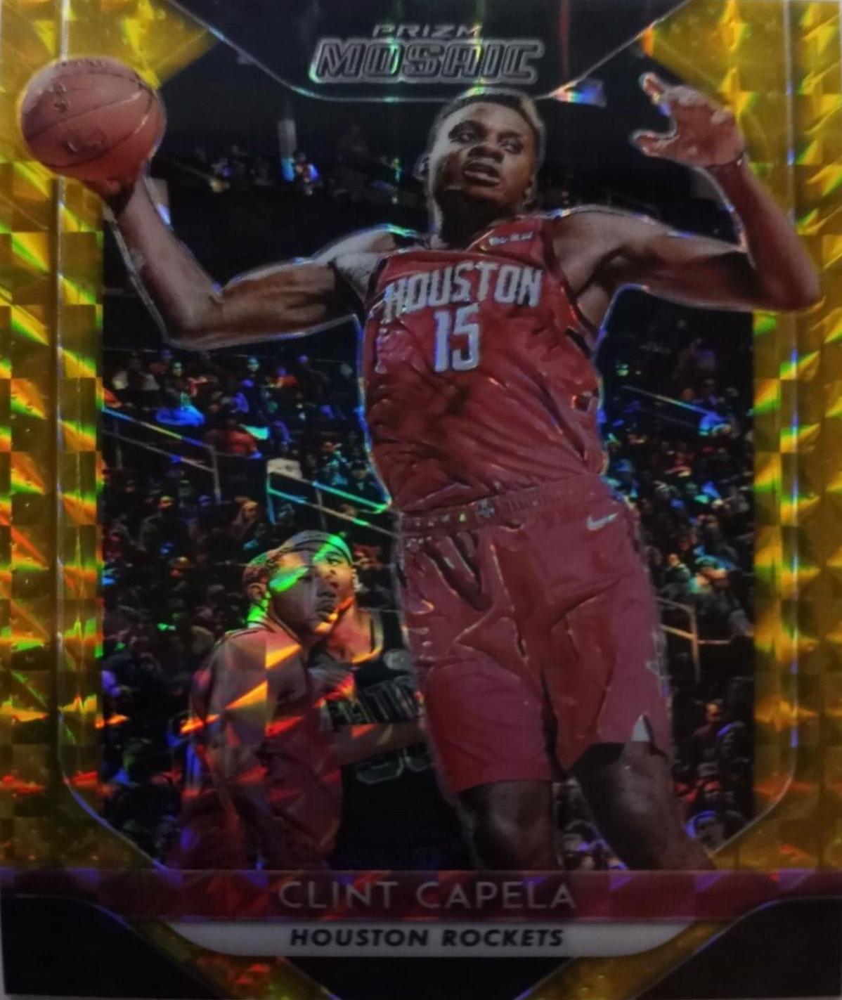 Clint Capela [Gold] #12 Basketball Cards 2018 Panini Prizm Mosaic