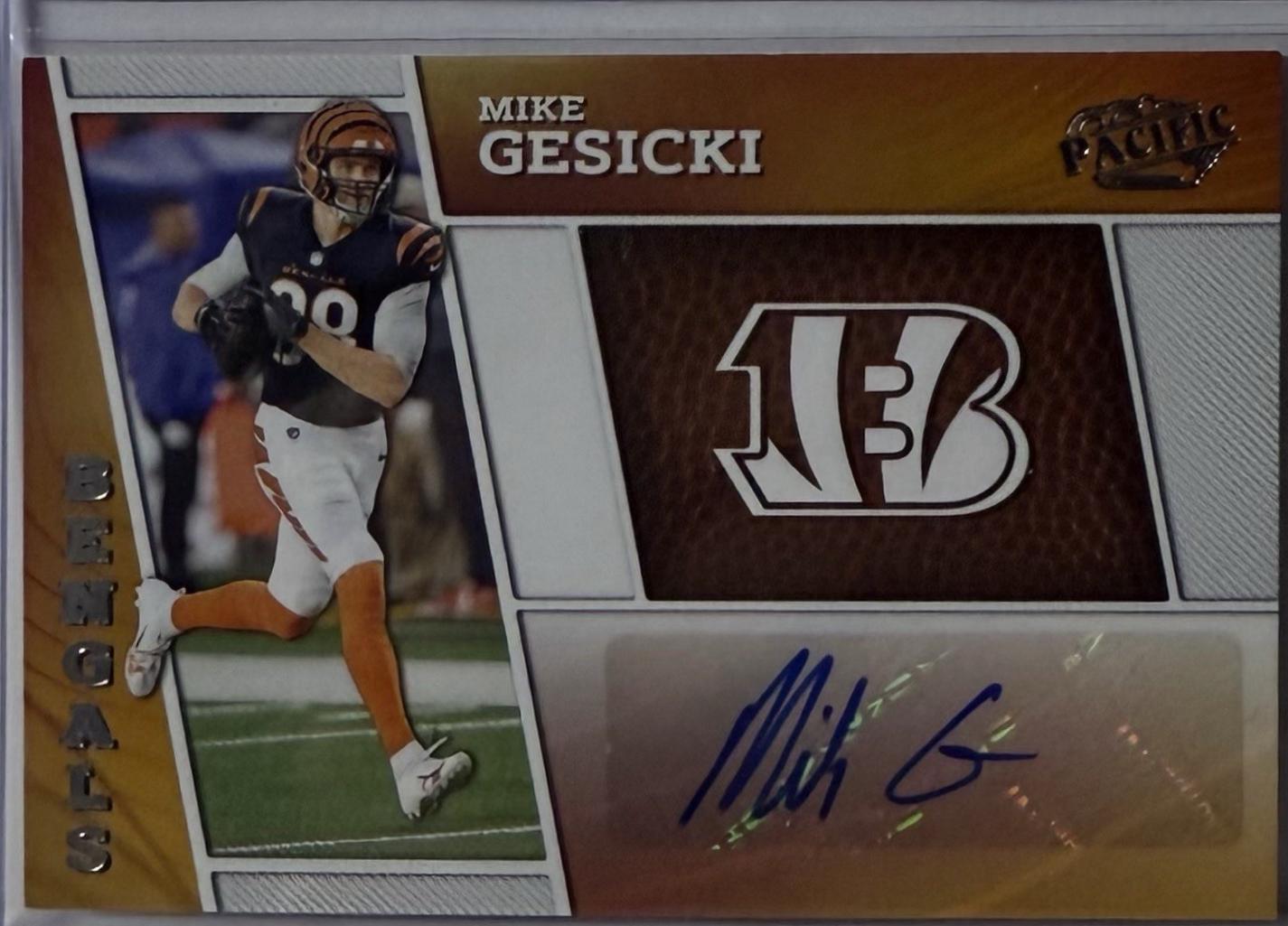 Mike Gesicki #PP-MGI Football Cards 2024 Panini Encore Pacific Penmanship