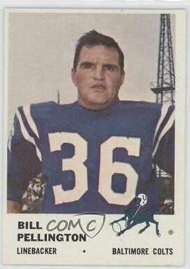 Bill Pellington #36 Football Cards 1961 Fleer