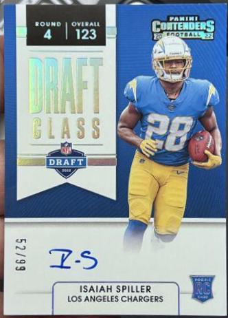 Isaiah Spiller #DCA-ISP Football Cards 2022 Panini Contenders Draft Class Autographs RPS