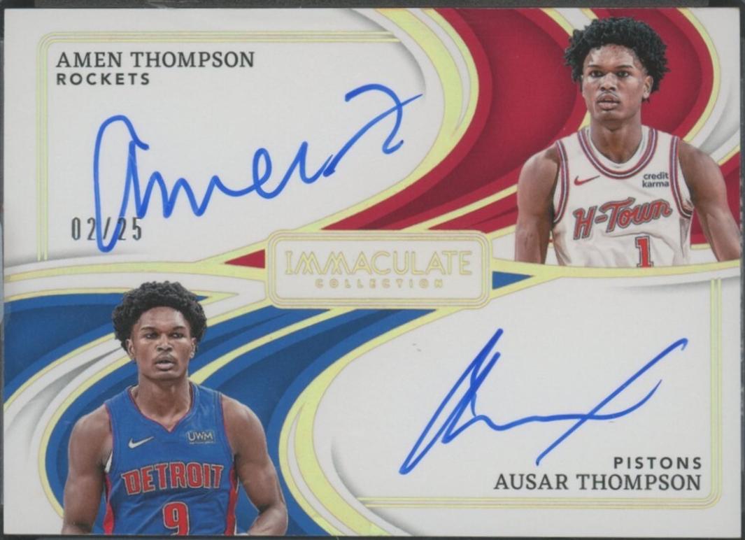 Ausar Thompson / Amen Thompson #36 Basketball Cards 2023 Panini Immaculate Dual Autograph