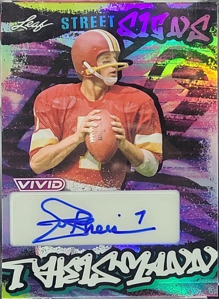 Joe Theismann #SS-JT1 Football Cards 2024 Leaf Vivid Street Signs Autograph