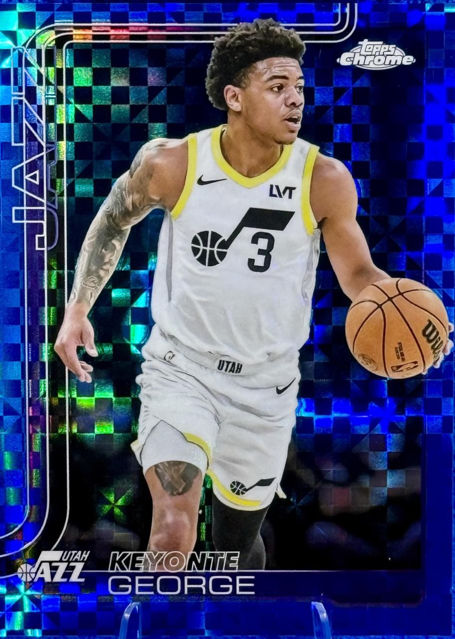 2025 Topps Chrome Keyonte George [Blue X-Fractor] #235 card