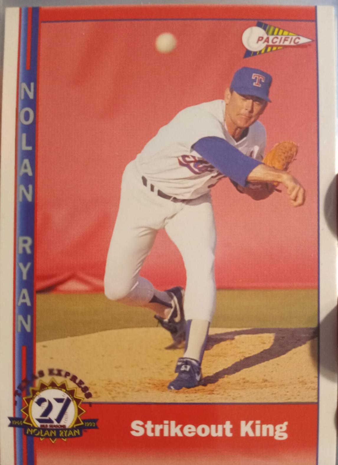 Strikeout King #233 Baseball Cards 1993 Pacific Nolan Ryan 27th Season