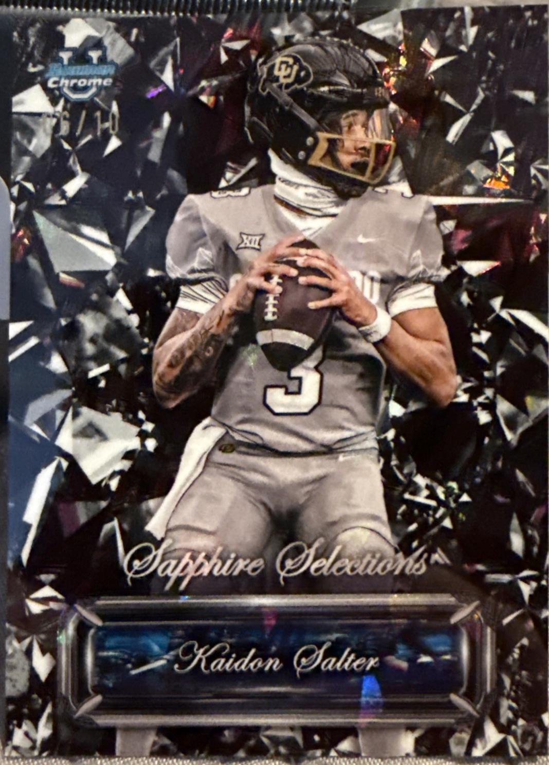 Kaidon Salter #SS-2 2025 Bowman University Chrome Sapphire Football Sapphire Selections