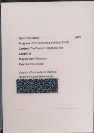 Zion Williamson [Red] #TOS-ZWL