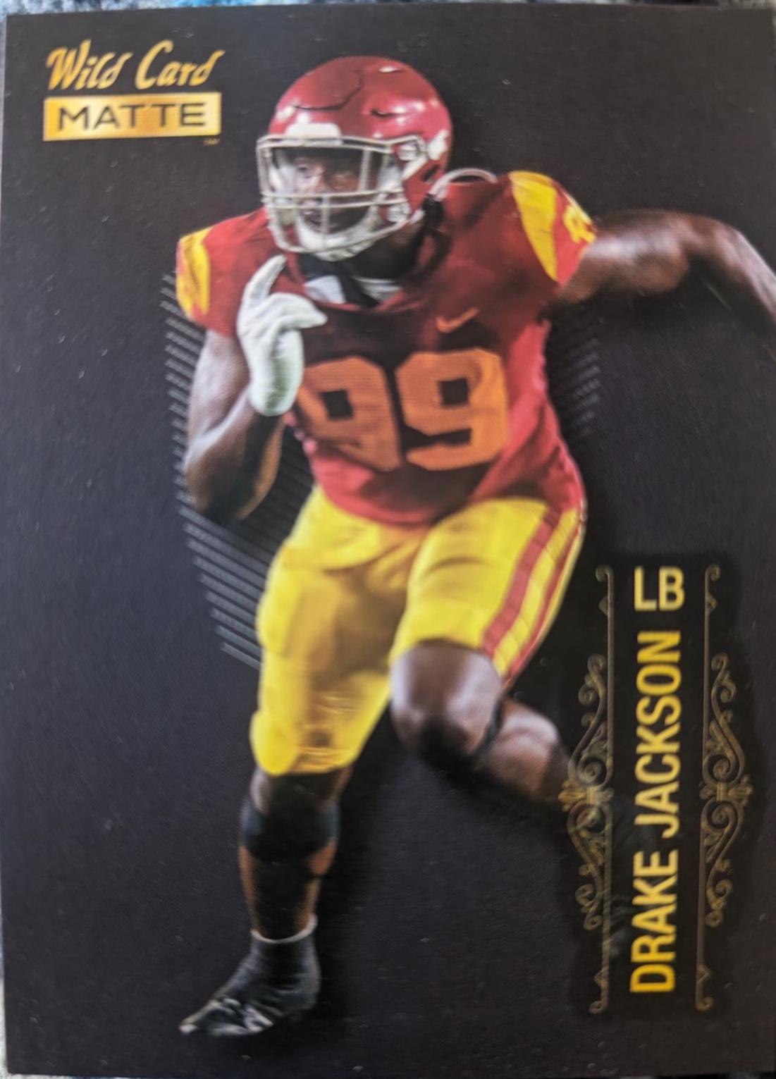 Drake Jackson #MB-38 Football Cards 2022 Wild Card Matte Black