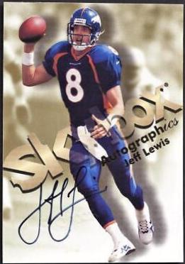 Jeff Lewis Football Cards 1998 Skybox Premium Autographics