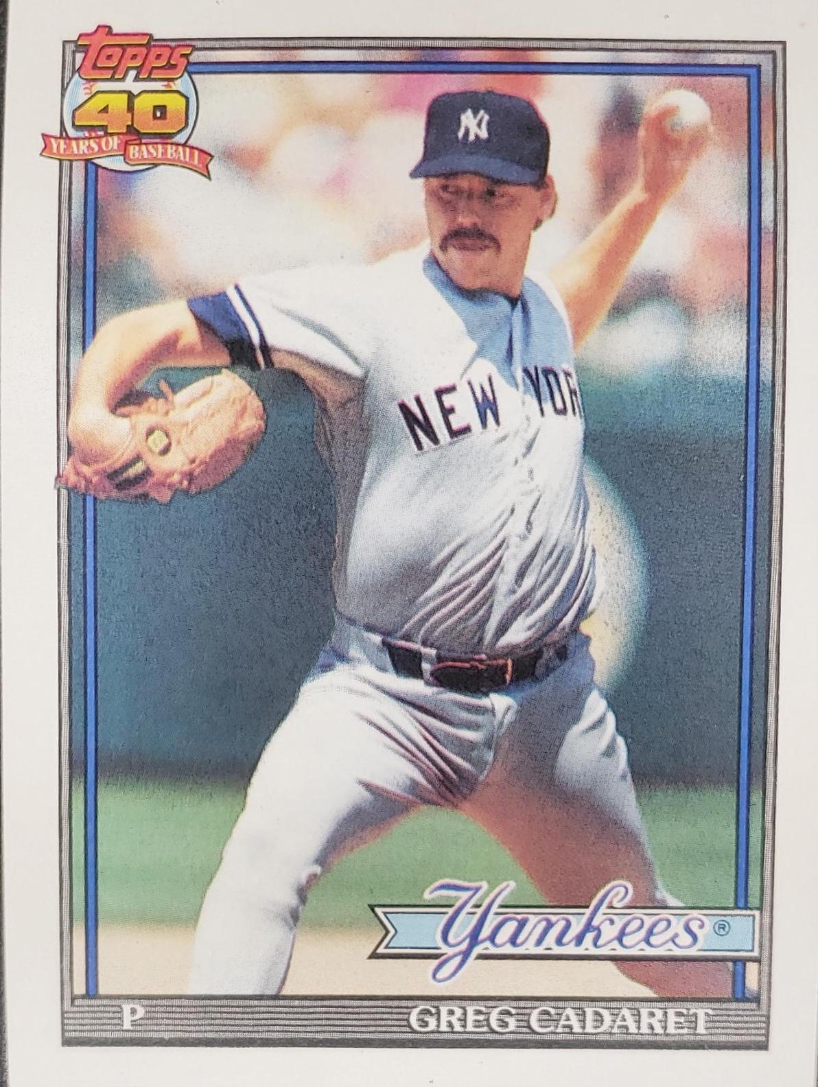 Greg Cadaret #187 Baseball Cards 1991 Topps