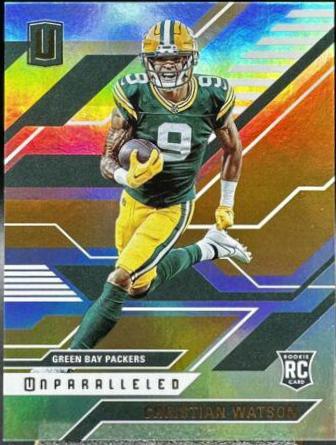 Christian Watson #UNP-8 Football Cards 2022 Panini Chronicles Unparalleled